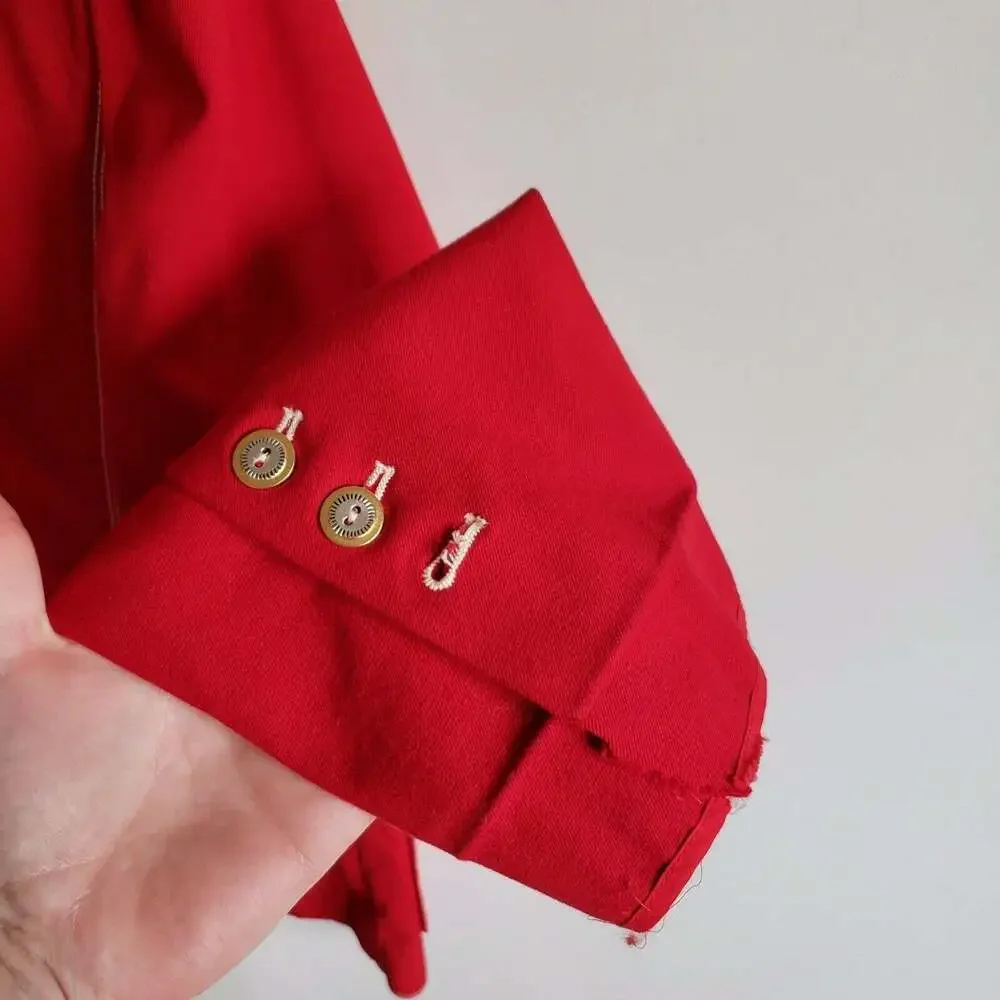 St. John Sport Women’s Matador Red Embroidered Piping Button Blazer